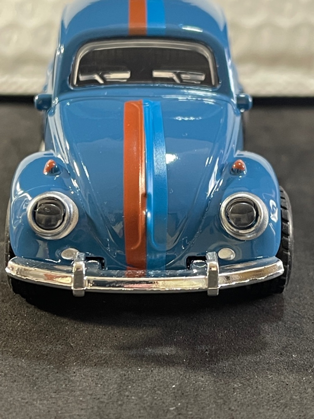 MAX- Blue Die-Cast Vintage Style Racing Bug Beetle Toy Car -Pull Back Action NEW - Picture 3 of 9